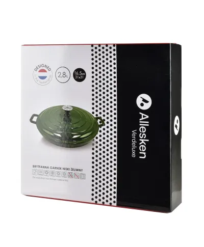 VERDELUXE Brytfanna, garnek niski żeliwo 31x31x6cm 2,8L