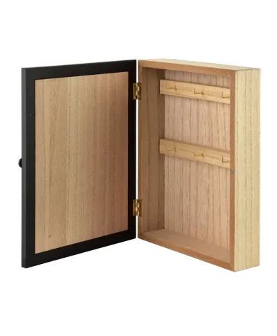 STACY Skrzynka na klucze 26x20x5,5cm czarne kwiaty