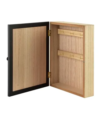 STACY Skrzynka na klucze 26x20x5,5cm czarne kwiaty