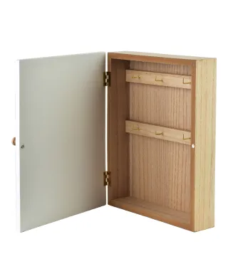 STACY Skrzynka na klucze 26x20x5,5cm liście miodowo-granatowe