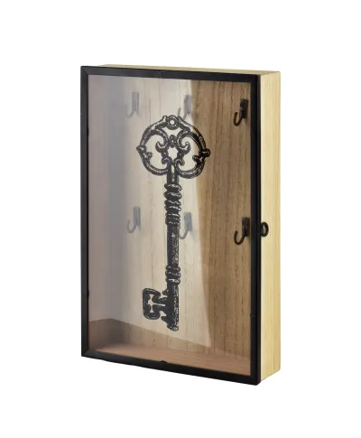 STACY Skrzynka na klucze 30x20x5,5cm klucz+szklane drzwiczki