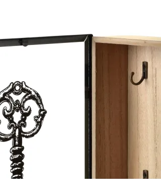 STACY Skrzynka na klucze 30x20x5,5cm klucz+szklane drzwiczki