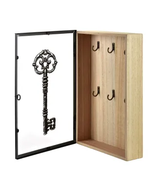 STACY Skrzynka na klucze 30x20x5,5cm klucz+szklane drzwiczki