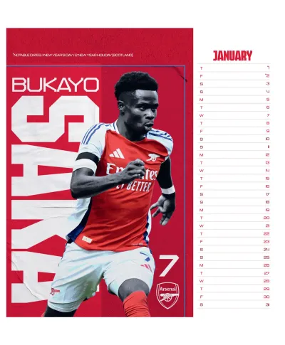 Arsenal FC - biurkowy kalendarz 2026