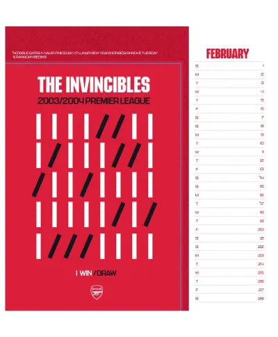 Arsenal FC - biurkowy kalendarz 2026