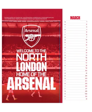 Arsenal FC - biurkowy kalendarz 2026