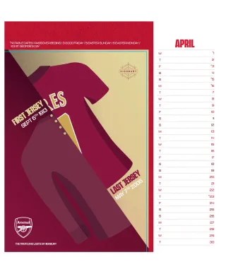 Arsenal FC - biurkowy kalendarz 2026