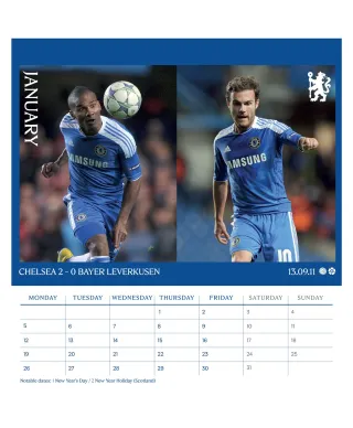Chelsea FC - biurkowy kalendarz 2026