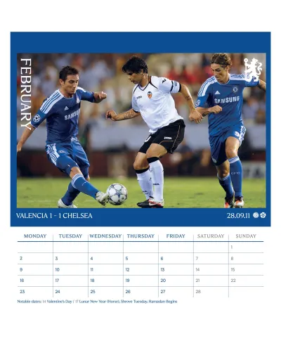 Chelsea FC - biurkowy kalendarz 2026