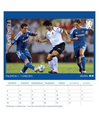 Chelsea FC - biurkowy kalendarz 2026