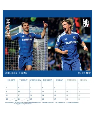 Chelsea FC - biurkowy kalendarz 2026