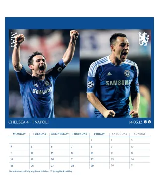 Chelsea FC - biurkowy kalendarz 2026