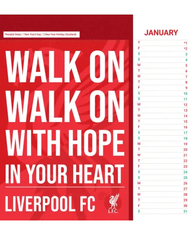 Liverpool FC - biurkowy kalendarz 2026