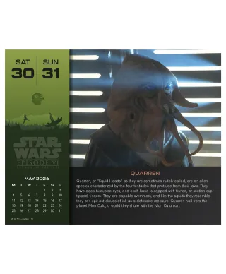 Star Wars Gwiezdne Wojny - kalendarz zdzierak 2026