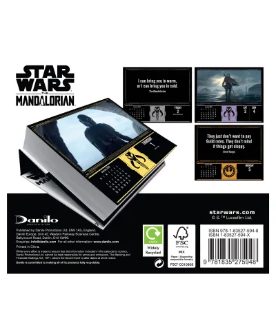 Star Wars The Mandalorian - kalendarz zdzierak 2026