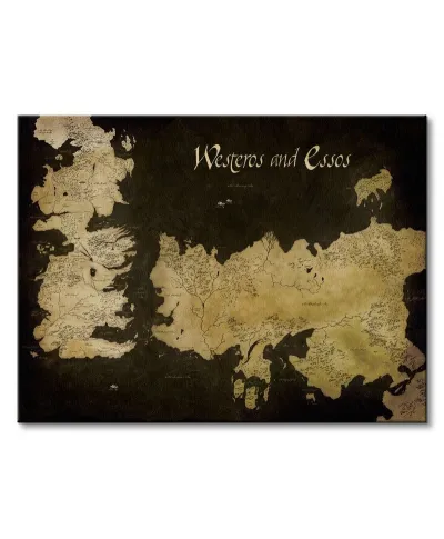 Game of Thrones (Westeros and Essos Antique Map) - Obraz na płótnie