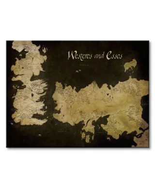 Game of Thrones (Westeros and Essos Antique Map) - Obraz na płótnie