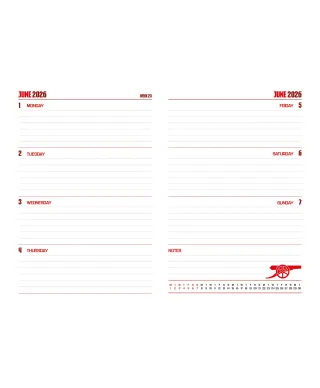 Arsenal FC - kalendarz książkowy A5 2026