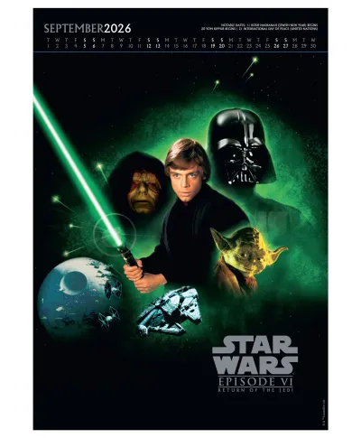 Star Wars Gwiezdne Wojny - kalendarz A3 na 2026 rok