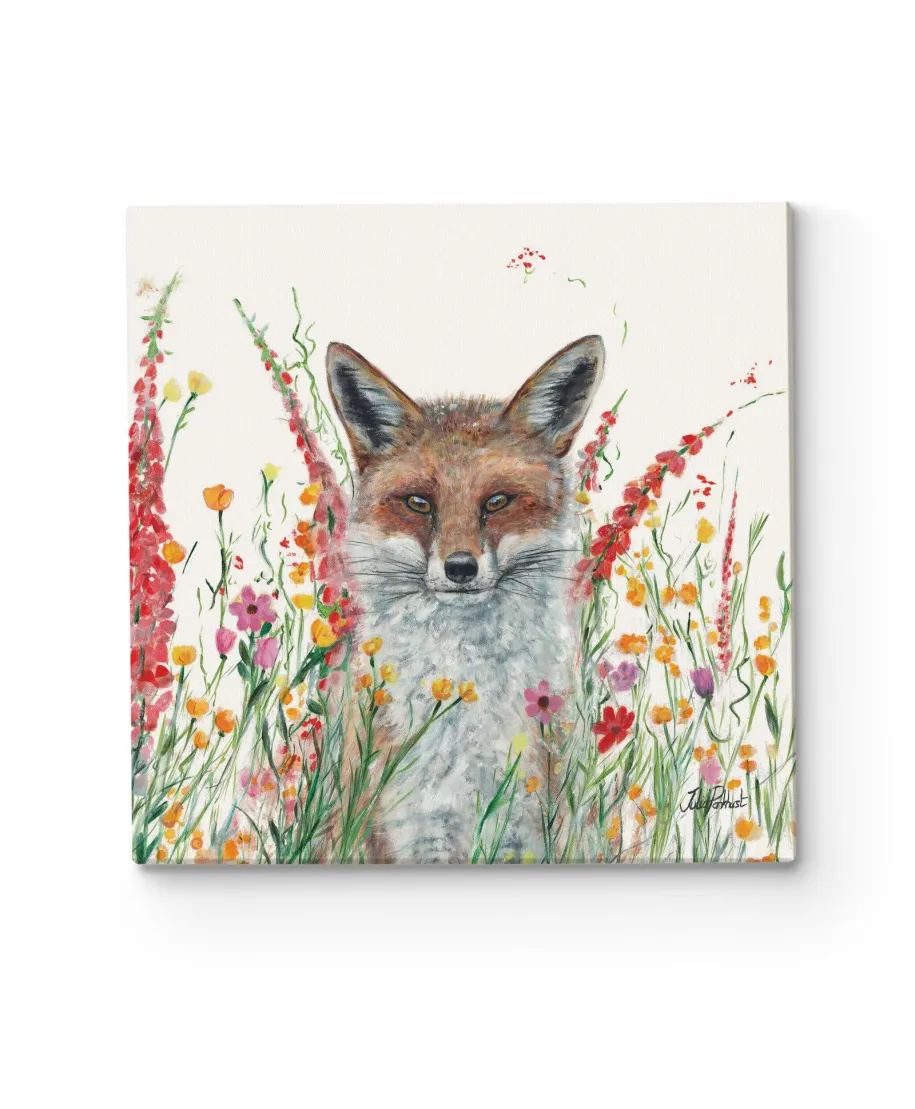 Fox In Flowers - obraz na płótnie