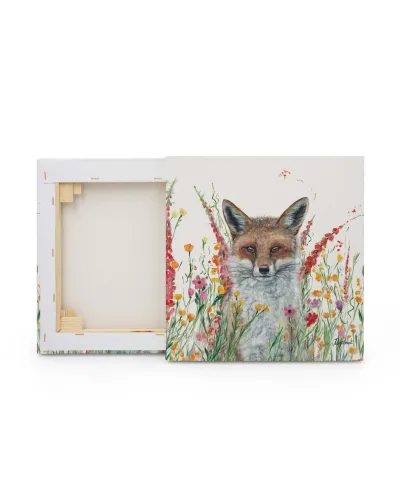 Fox In Flowers - obraz na płótnie