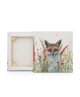 Fox In Flowers - obraz na płótnie