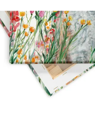 Fox In Flowers - obraz na płótnie