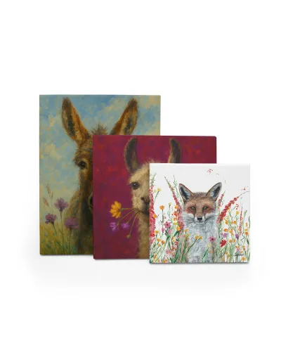 Fox In Flowers - obraz na płótnie