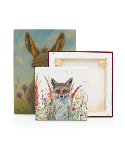 Fox In Flowers - obraz na płótnie