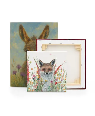 Fox In Flowers - obraz na płótnie