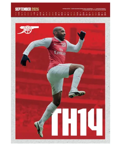 Arsenal FC Deluxe - kalendarz A3 na 2026 rok