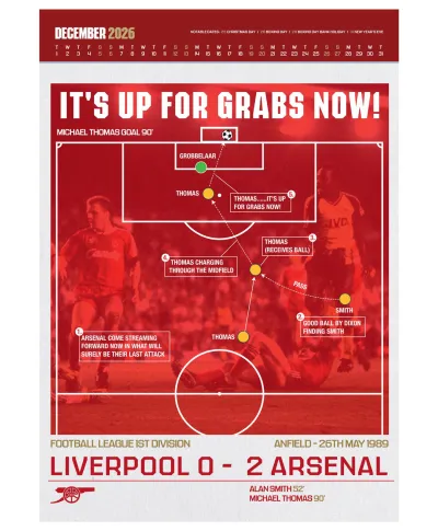 Arsenal FC Deluxe - kalendarz A3 na 2026 rok