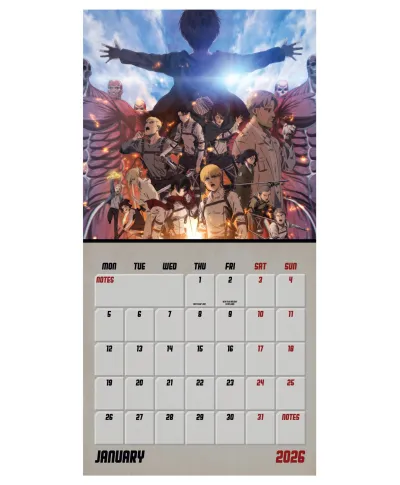 Attack On Titan - kalendarz 2026