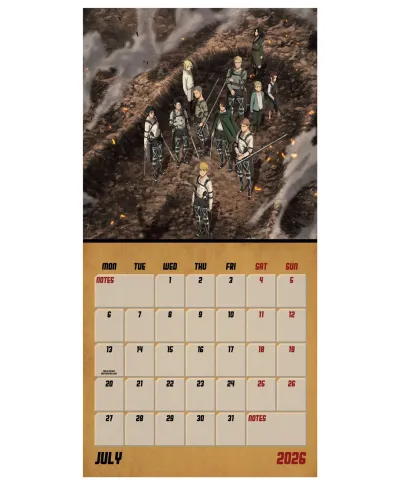 Attack On Titan - kalendarz 2026
