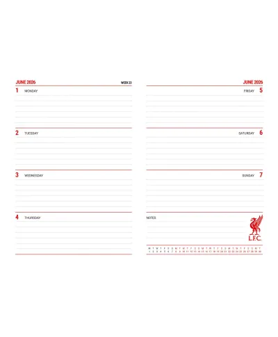 Liverpool FC - kalendarz książkowy A5 2026