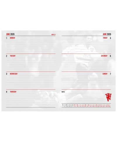 Manchester United FC - kalendarz książkowy A5 2026