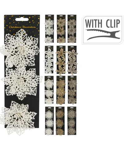 Kwiat na klipsie z brokatem