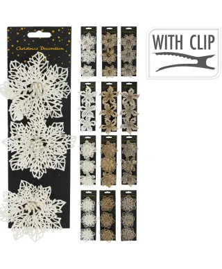 Kwiat na klipsie z brokatem