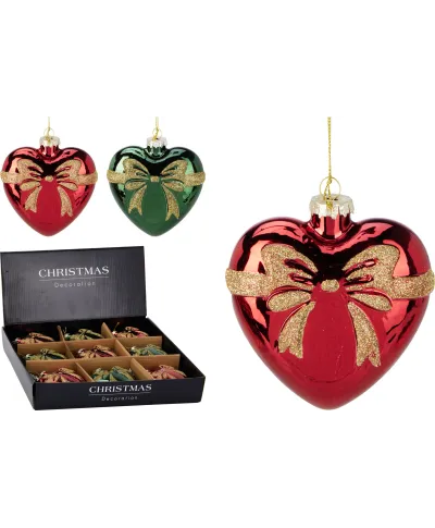 Bombka serce z kokardką 100MM KOKARDKA 2