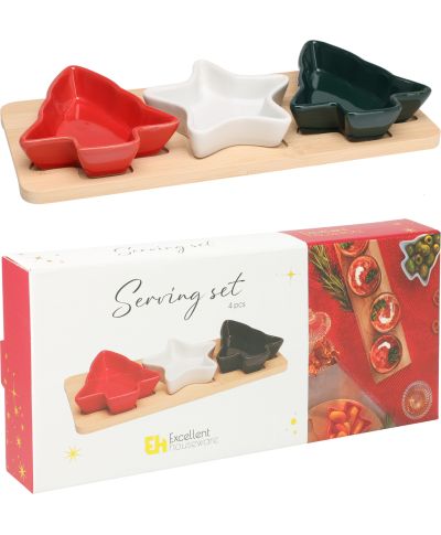 Komplet 3 misek świątecznych na drewnie