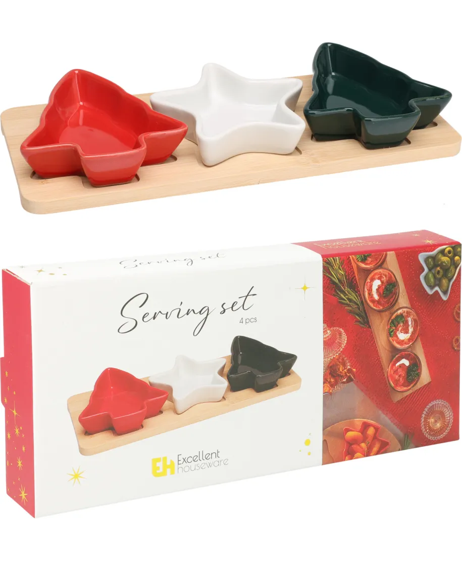 Komplet 3 misek świątecznych na drewnie