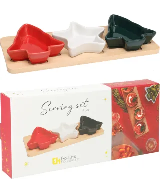 Komplet 3 misek świątecznych na drewnie