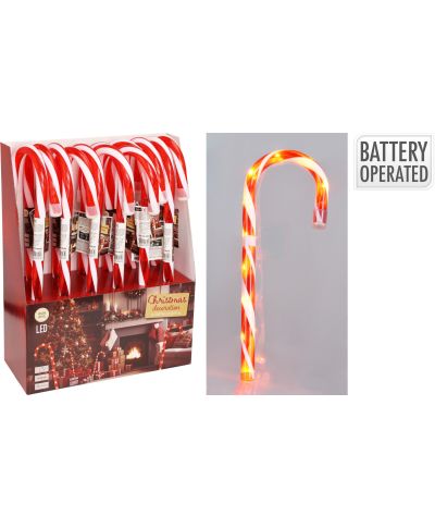 Laska cukrowa LED 45 cm czerwono-biała