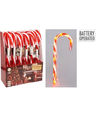 Laska cukrowa LED 45 cm czerwono-biała