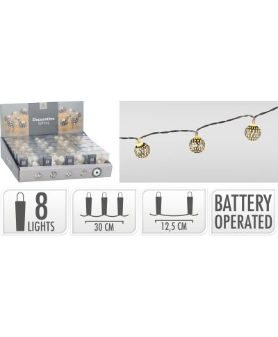 Łańcuch LED Z METALOWYMI DEKORACJAMI