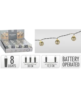 Łańcuch LED Z METALOWYMI DEKORACJAMI