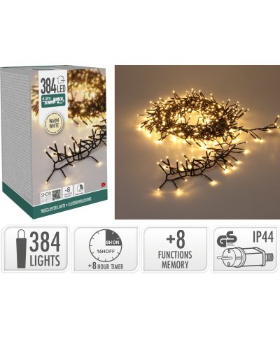 Łańcuch świetlny 384LED CIEPŁA BIEL
