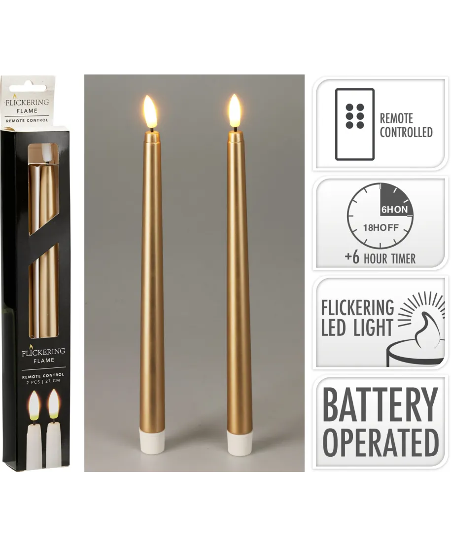 Komplet 2 świec stołowych LED na pilota