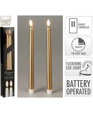 Komplet 2 świec stołowych LED na pilota