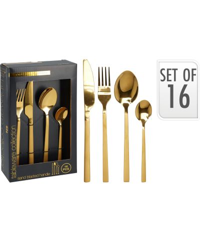 ZESTAW SZTUĆCÓW 16 SZT. ZŁOTY KOLOR